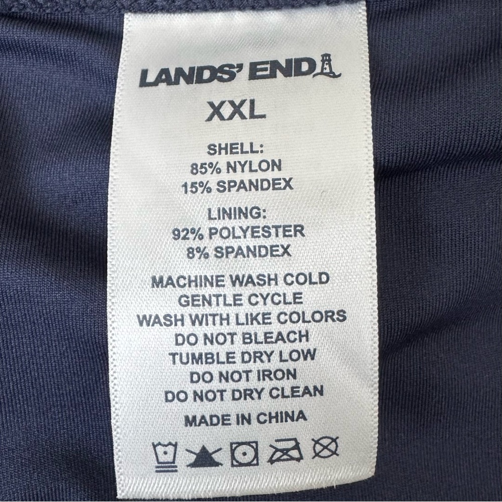Lands End V Neck Tulip Wrap One Piece Swimsuit Swim Dress Size XXL Blue New - Picture 10 of 14